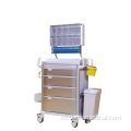 Carro de anestesia de cajón multifuncional de 4 capas para hospital